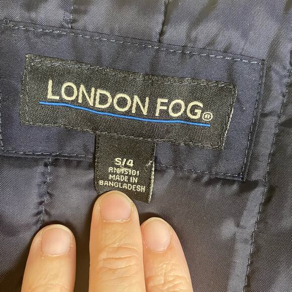 London Fog Kids Size 4 Snow Bib Overalls Front Zip Insulated Ski Pant Navy Blue - Picture 6 of 9